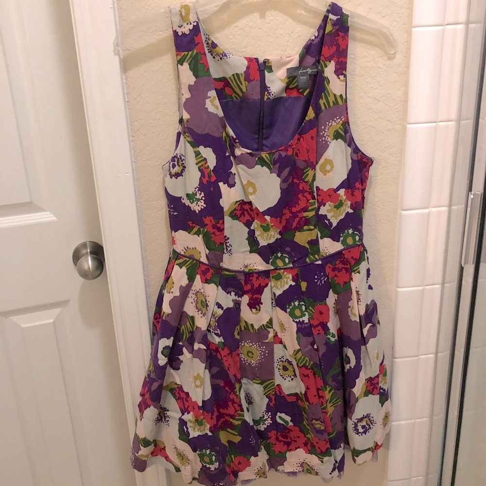 Forever 21 floral mini dress with tulle size M